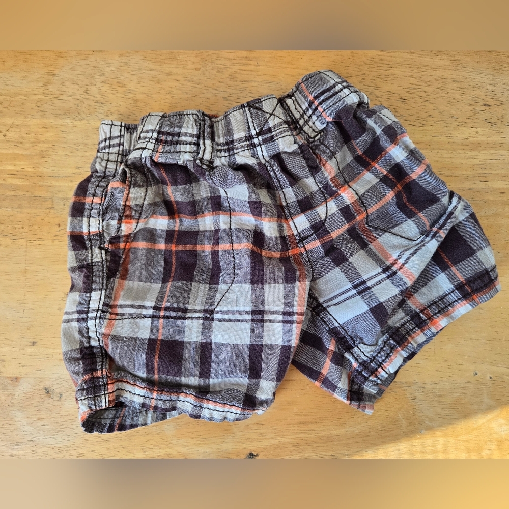 Carter’s Brown Plaid Cotton Shorts 12M